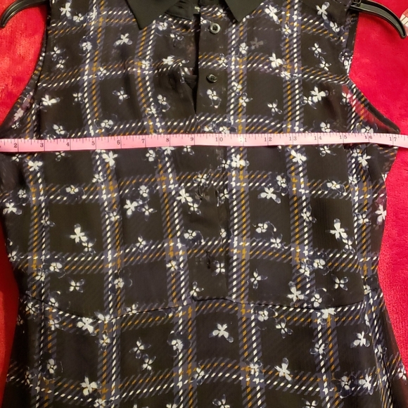 Petite Simply Vera wang print ruffle shirt dress S - Picture 10 of 14